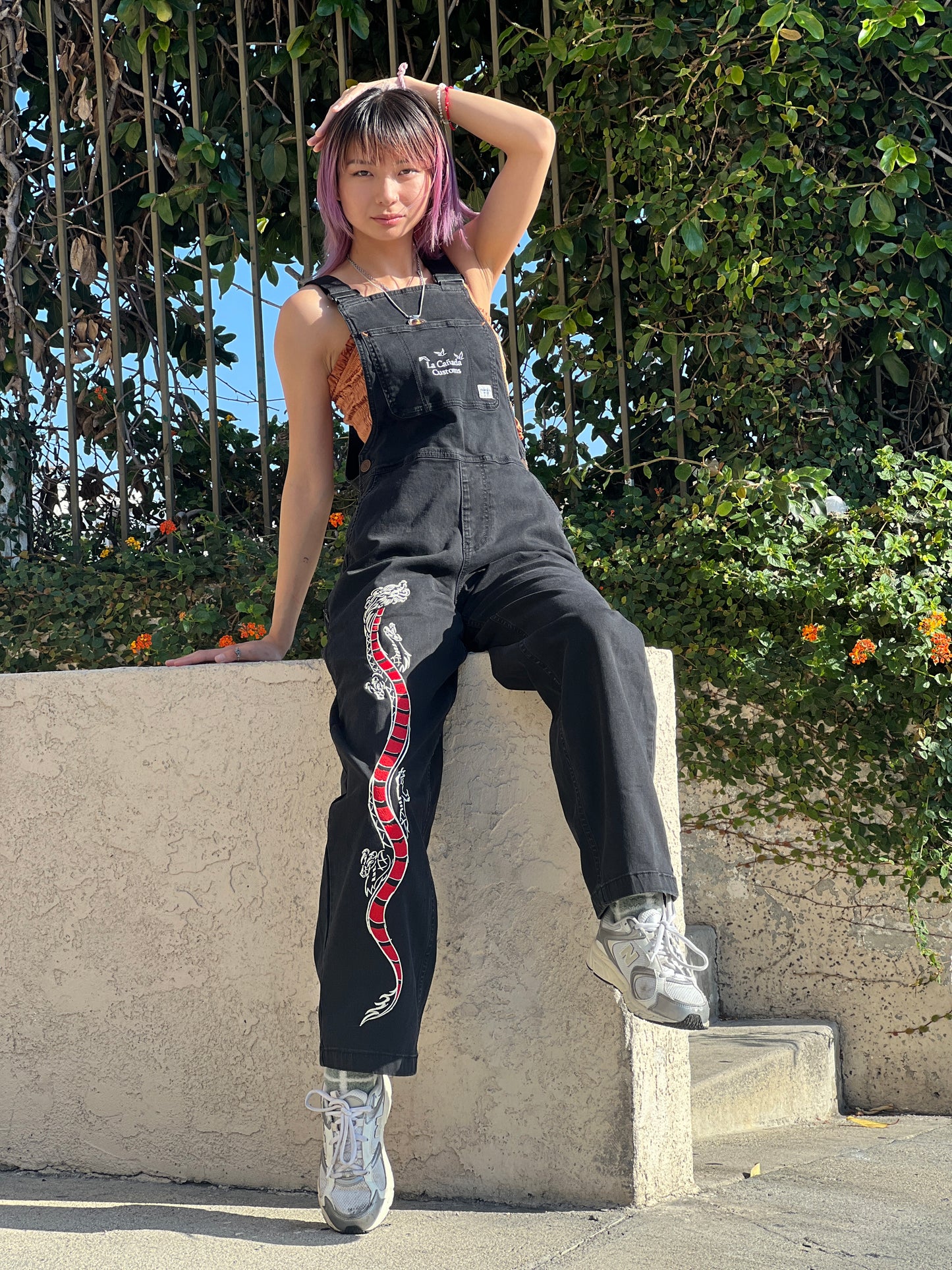 Custom Embroidered "Harmony Dragon" Overalls