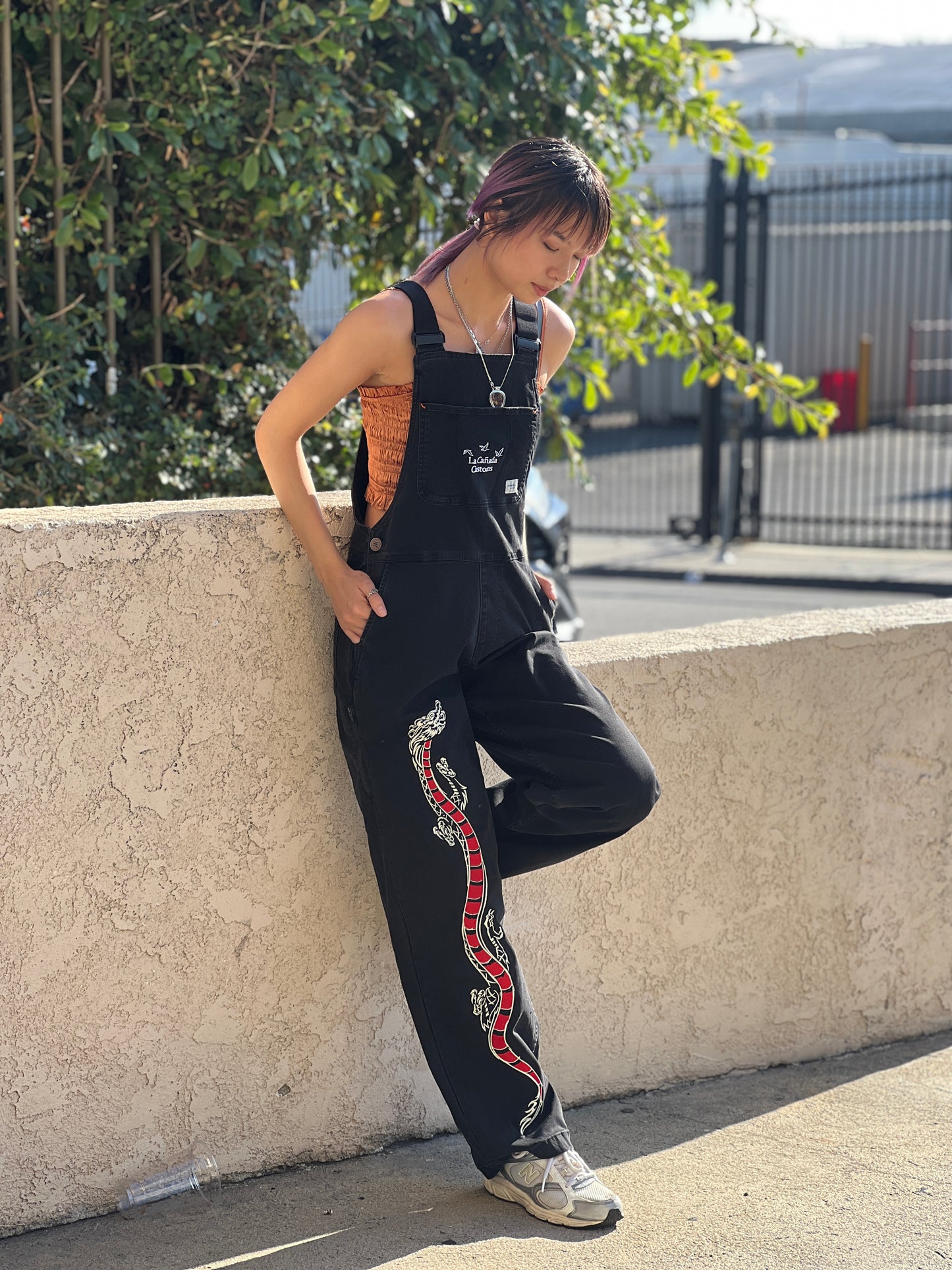 Custom Embroidered "Harmony Dragon" Overalls