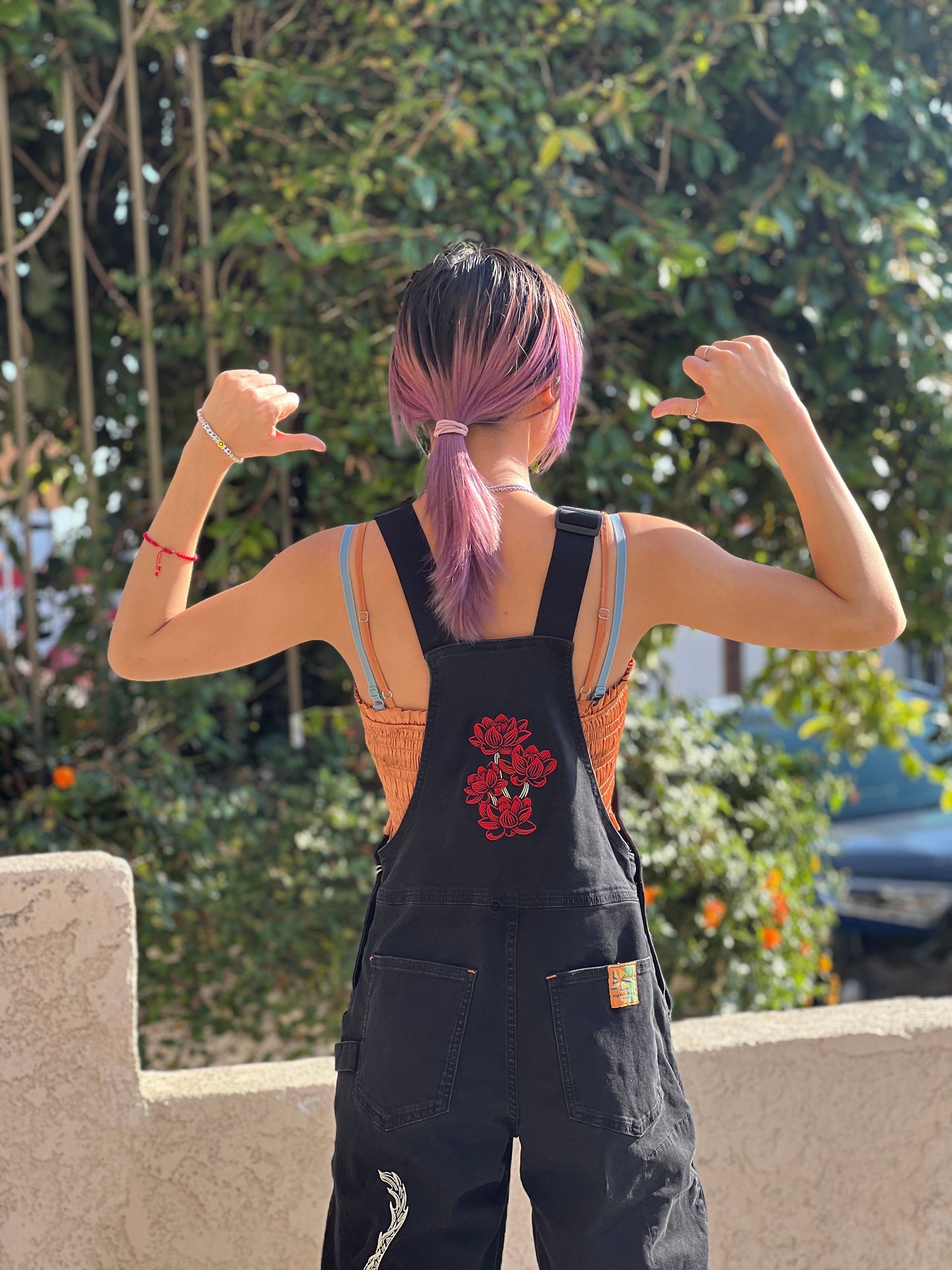 Custom Embroidered "Harmony Dragon" Overalls
