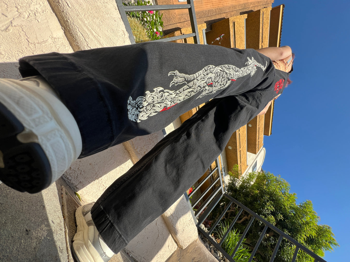 Custom Embroidered "Harmony Dragon" Overalls