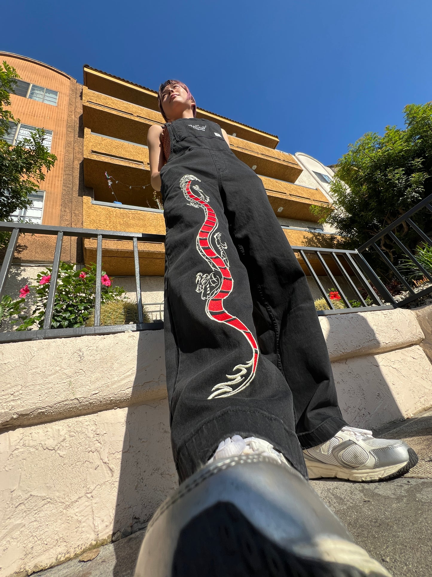 Custom Embroidered "Harmony Dragon" Overalls
